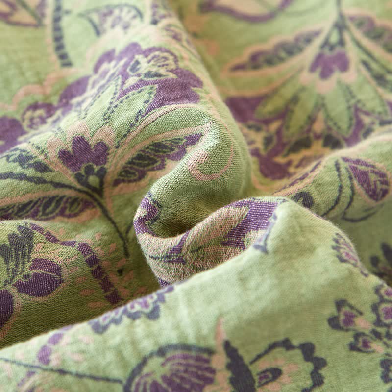 Bettwäsche aus Baumwollgaze mit abstraktem Blumenmuster und Jacquardmuster - image 4