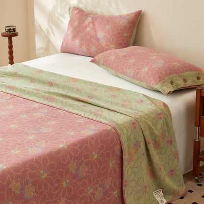 Bettwäsche aus Baumwollgaze mit frischem Blumenmuster im Jacquard-Stil - image 3