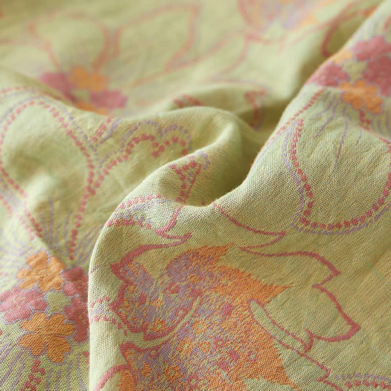 Bettwäsche aus Baumwollgaze mit frischem Blumenmuster im Jacquard-Stil - image 4