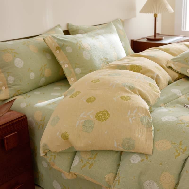 Bettwäsche aus Baumwollgaze mit Jacquardmuster in Pastellrosa - image 5