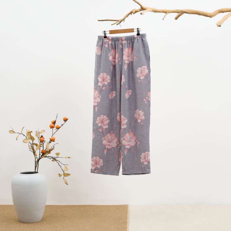 Loungewear-Set aus reiner Baumwolle mit rosa Blumenmuster - image 6