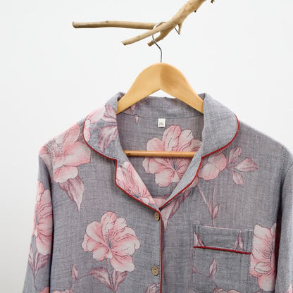 Loungewear-Set aus reiner Baumwolle mit rosa Blumenmuster - image 3