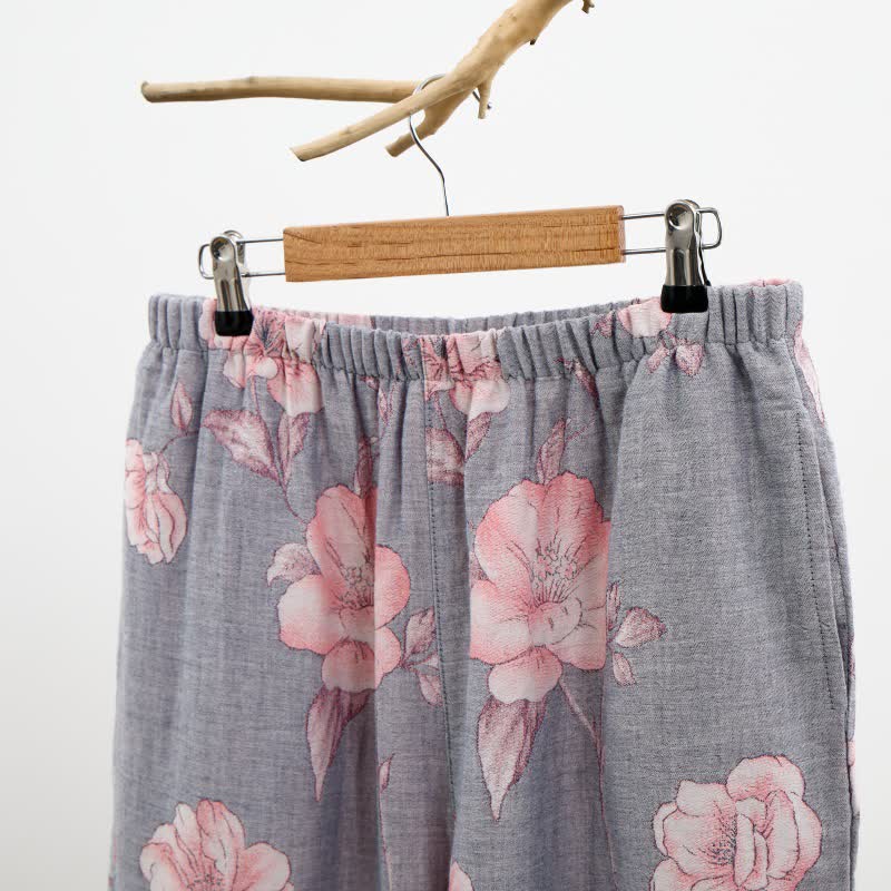 Loungewear-Set aus reiner Baumwolle mit rosa Blumenmuster - image 7