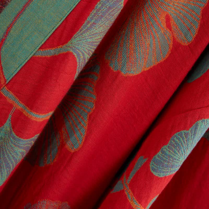 Kimono-Bademantel aus Bio-Baumwolle mit Ginkgoblatt - image 15