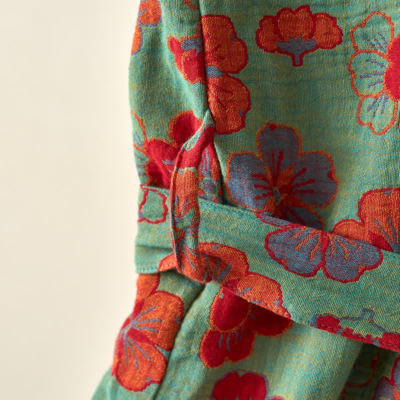 Kimono-Bademantel aus Baumwollgaze mit Pflaumenblüten-Print - image 16