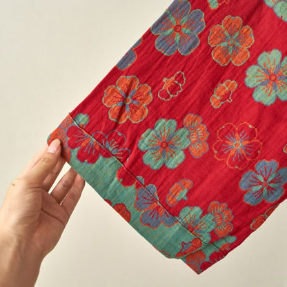 Kimono-Bademantel aus Baumwollgaze mit Pflaumenblüten-Print - image 6
