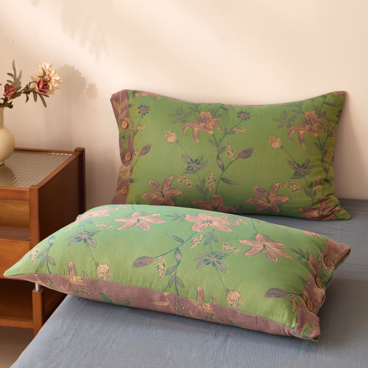 Tagesdecke „Lily“ aus Baumwollgaze im Jacquard-Stil - 2 Kissenbezüge - 48cm x 74cm - image 2