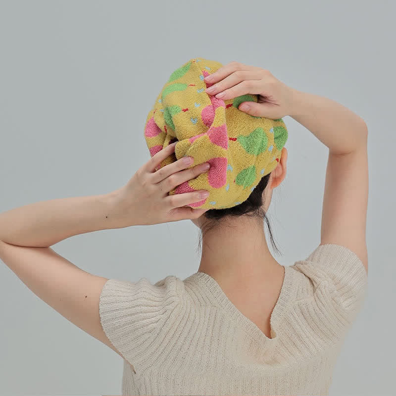 Handtuch zum Trocknen von Haaren aus Baumwolle mit Birnenmotiv - image 12