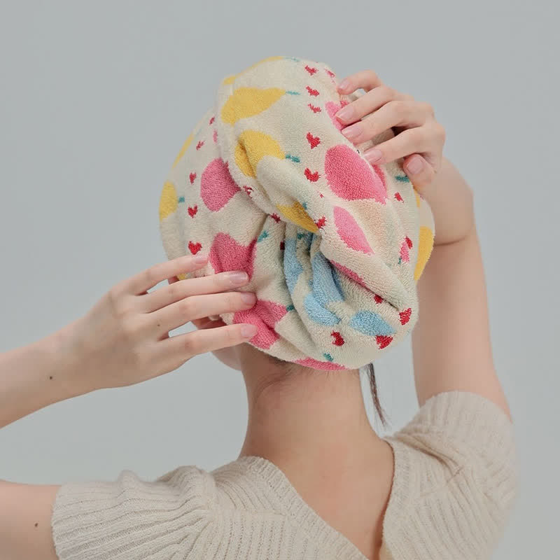 Handtuch zum Trocknen von Haaren aus Baumwolle mit Birnenmotiv - image 2