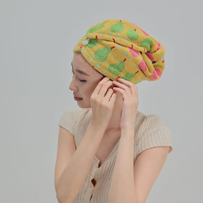 Handtuch zum Trocknen von Haaren aus Baumwolle mit Birnenmotiv - image 11