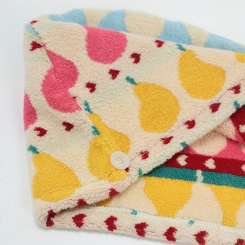 Handtuch zum Trocknen von Haaren aus Baumwolle mit Birnenmotiv - image 5