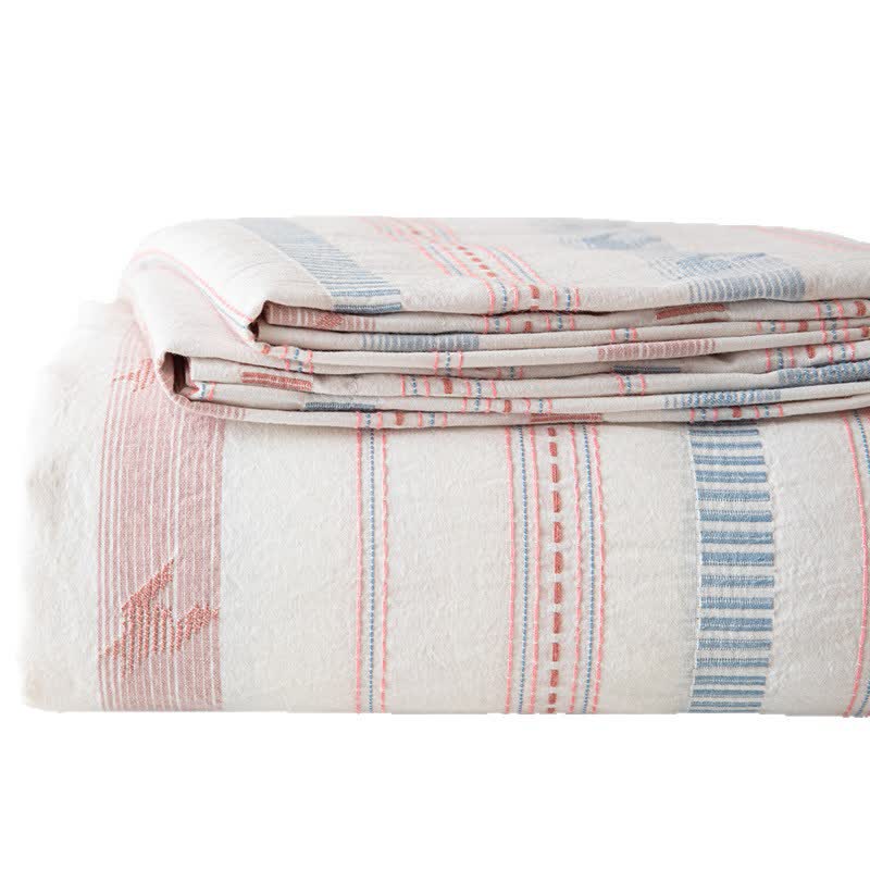 Gestreifte Jacquard-Tagesdecke aus reiner Baumwolle - image 9