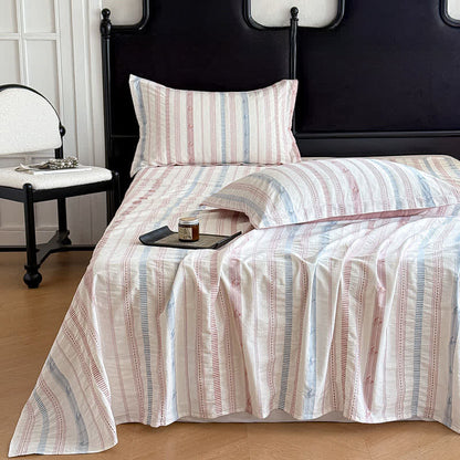 Gestreifte Jacquard-Tagesdecke aus reiner Baumwolle - Rosa - 2 Kissenbezüge - 48cm x 74cm - image 2
