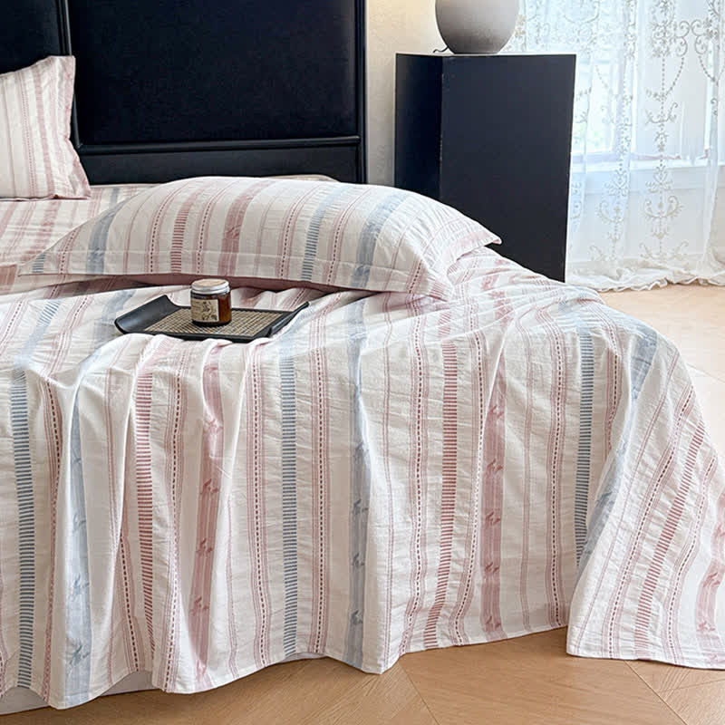 Gestreifte Jacquard-Tagesdecke aus reiner Baumwolle - image 7