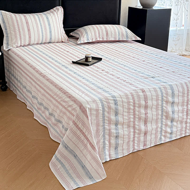 Gestreifte Jacquard-Tagesdecke aus reiner Baumwolle - image 4