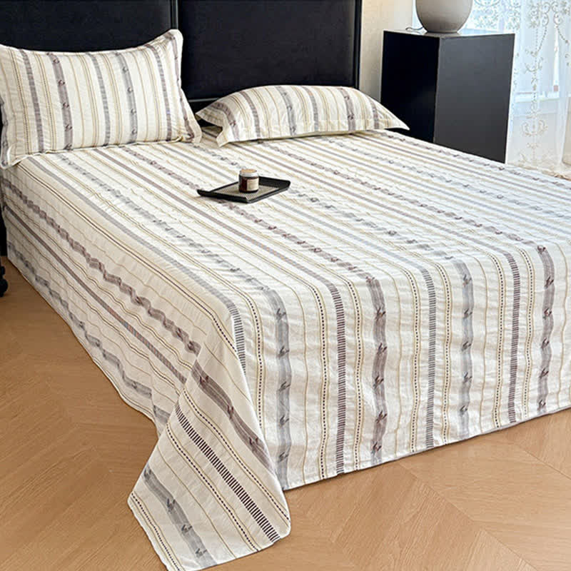 Gestreifte Jacquard-Tagesdecke aus reiner Baumwolle - image 11