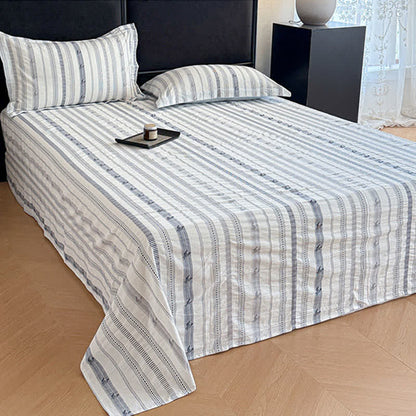 Gestreifte Jacquard-Tagesdecke aus reiner Baumwolle - image 1