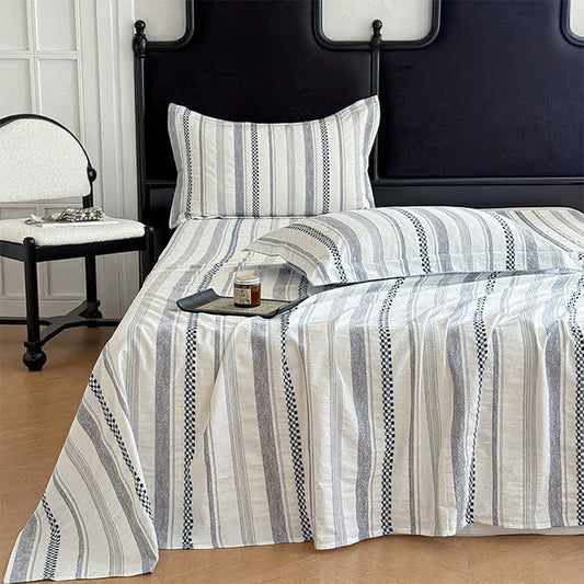 Tagesdecke aus reiner Baumwolle mit Jacquardmuster - Blau - 2 Kissenbezüge - 48cm x 74cm - image 0