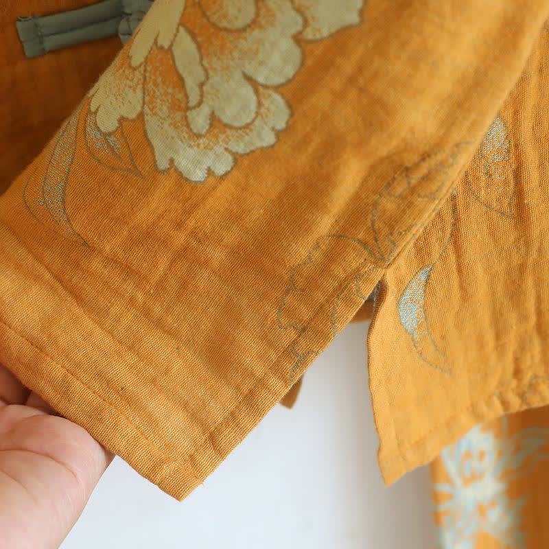 Pyjama-Set aus Baumwolle im orientalischen Stil mit Pfingstrosen - image 7