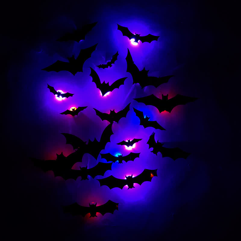 Halloween 3D LED Fledermaus Glitzer Wanddekoration - image 2