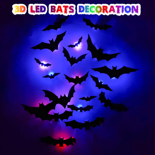 Halloween 3D LED Fledermaus Glitzer Wanddekoration - image 0