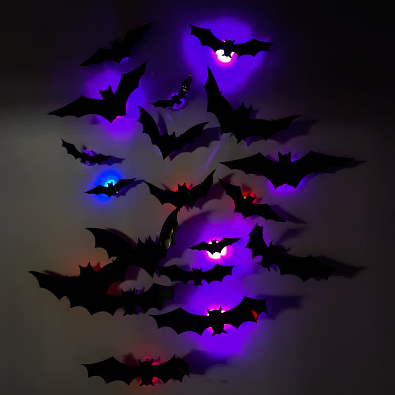 Halloween 3D LED Fledermaus Glitzer Wanddekoration - image 3