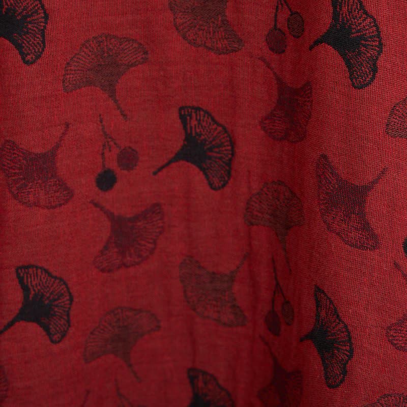 Ginkgoblatt-Pyjama aus Baumwolle mit orientalischer Quaste - image 6