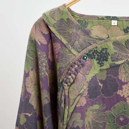 Pfirsichblüten-Pyjama aus Baumwolle mit orientalischer Quaste - image 3