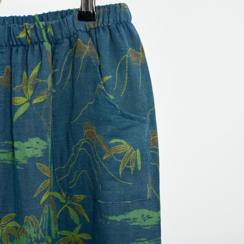 Bambus Orientalisches Pyjama-Set aus Baumwolle mit Quasten - image 4