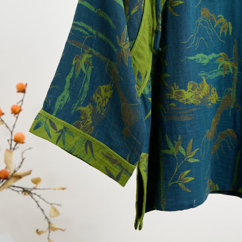 Bambus Orientalisches Pyjama-Set aus Baumwolle mit Quasten - image 3