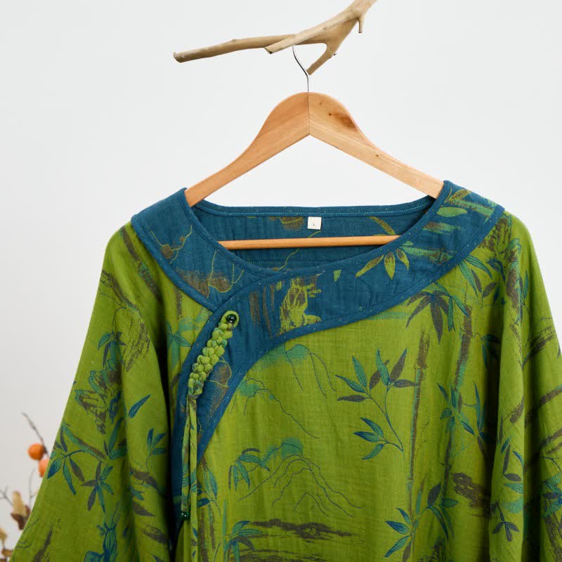 Bambus Orientalisches Pyjama-Set aus Baumwolle mit Quasten - image 3