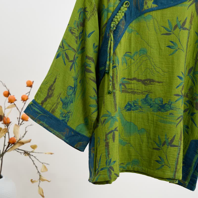 Bambus Orientalisches Pyjama-Set aus Baumwolle mit Quasten - image 5