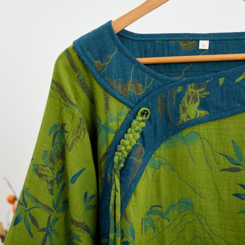 Bambus Orientalisches Pyjama-Set aus Baumwolle mit Quasten - image 4