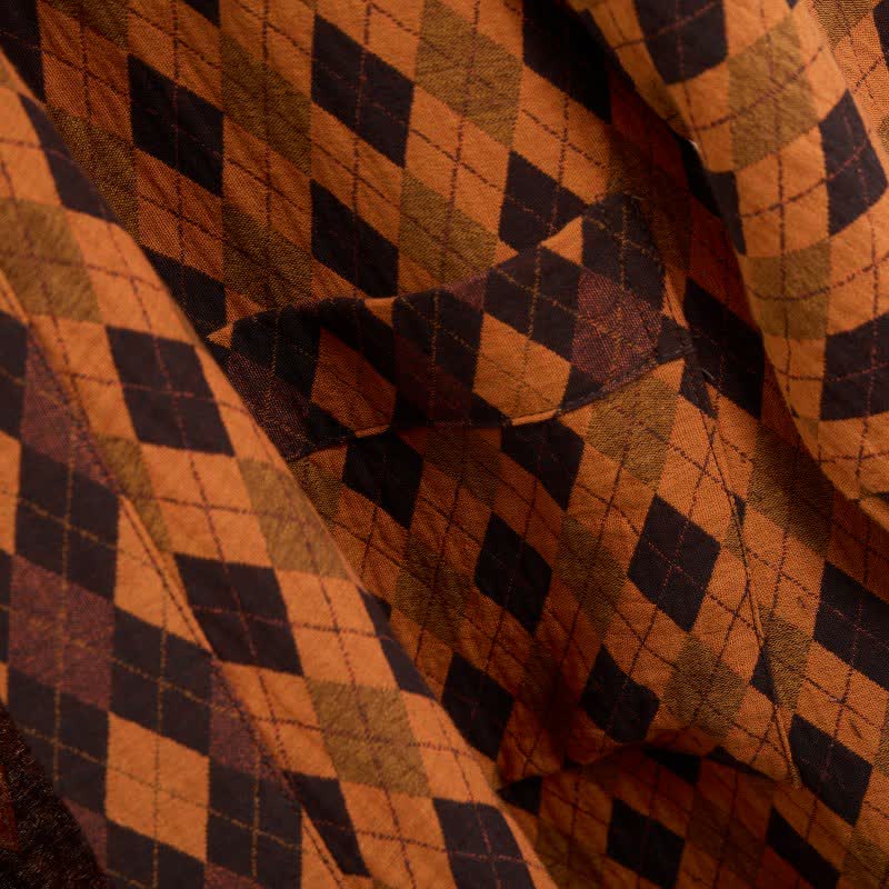 Kimono-Bademantel aus Baumwollgaze mit Rautenmuster - image 5
