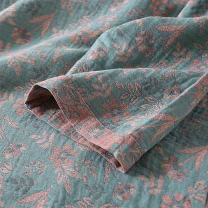 Vintage Baumwoll-Pyjama mit botanischem Print und langen Ärmeln - image 2