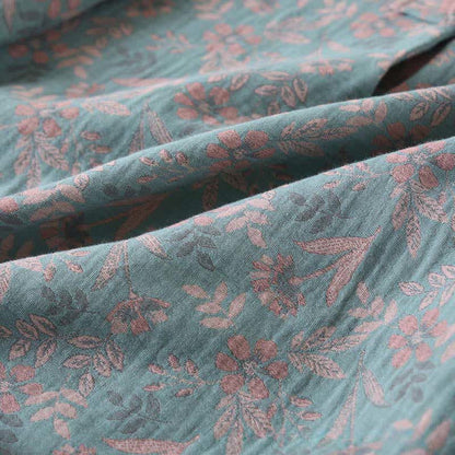 Vintage Baumwoll-Pyjama mit botanischem Print und langen Ärmeln - image 5