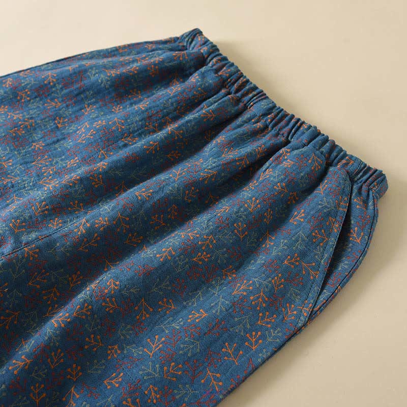 Vintage Baumwoll-Zweig-Langarm-Pyjama - image 5