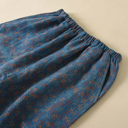 Vintage Baumwoll-Zweig-Langarm-Pyjama - image 5