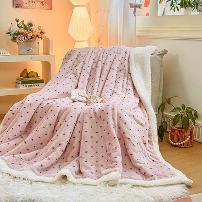 Warme Überwurfdecke mit rosa Punkten - image 5
