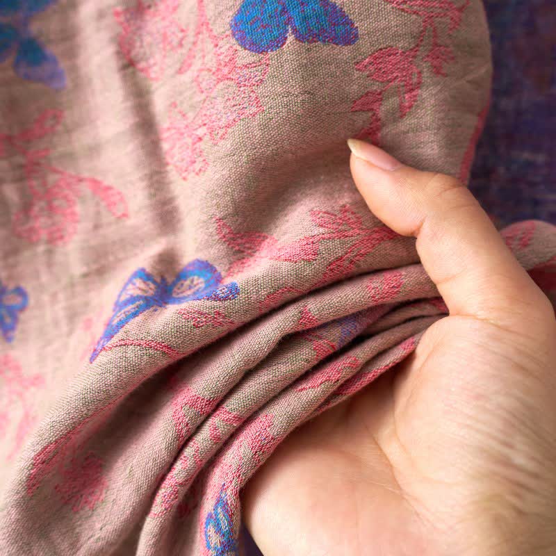 Loungewear-Set aus Baumwollgaze-Kimono mit Schmetterlingsmotiv - image 6