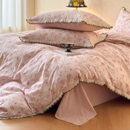 Bettwäscheset aus Baumwollspitze mit Blumenmuster im Vintage-Stil - image 6