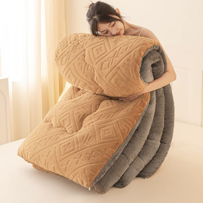 Sherpa-Plüschdecke mit geometrischem Muster - Kaffee - 220cm x 240cm - image 7