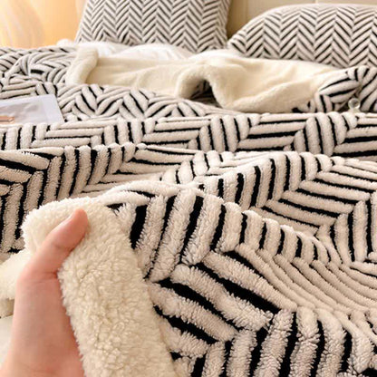 Moderne gestreifte Jacquard-Überwurfdecke - image 9