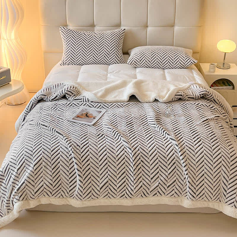 Moderne gestreifte Jacquard-Überwurfdecke - image 15