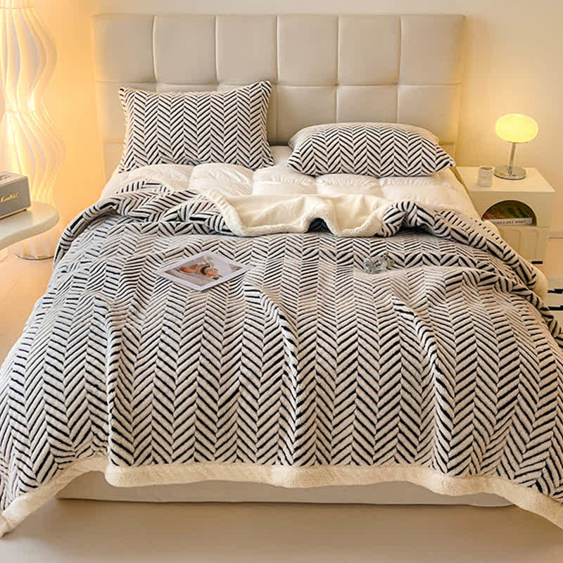 Moderne gestreifte Jacquard-Überwurfdecke - image 2