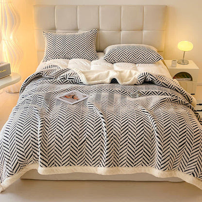 Moderne gestreifte Jacquard-Überwurfdecke - image 2