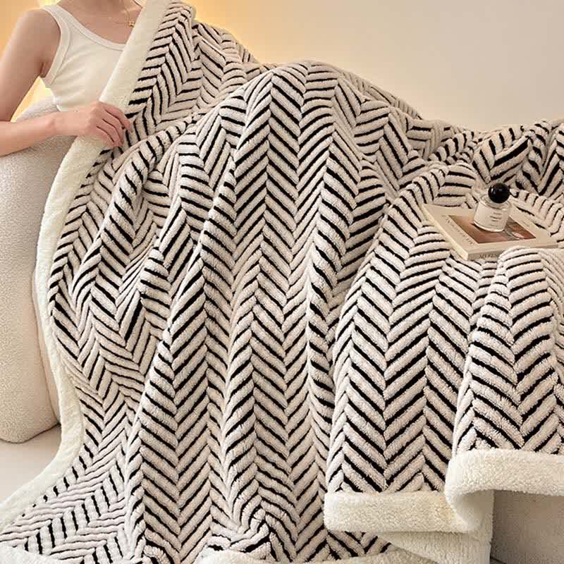 Moderne gestreifte Jacquard-Überwurfdecke - image 6