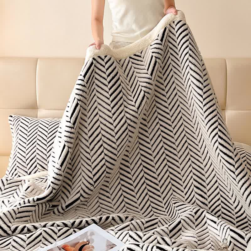 Moderne gestreifte Jacquard-Überwurfdecke - image 5