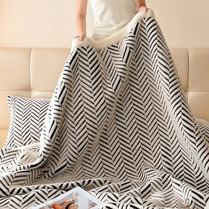 Moderne gestreifte Jacquard-Überwurfdecke - image 5