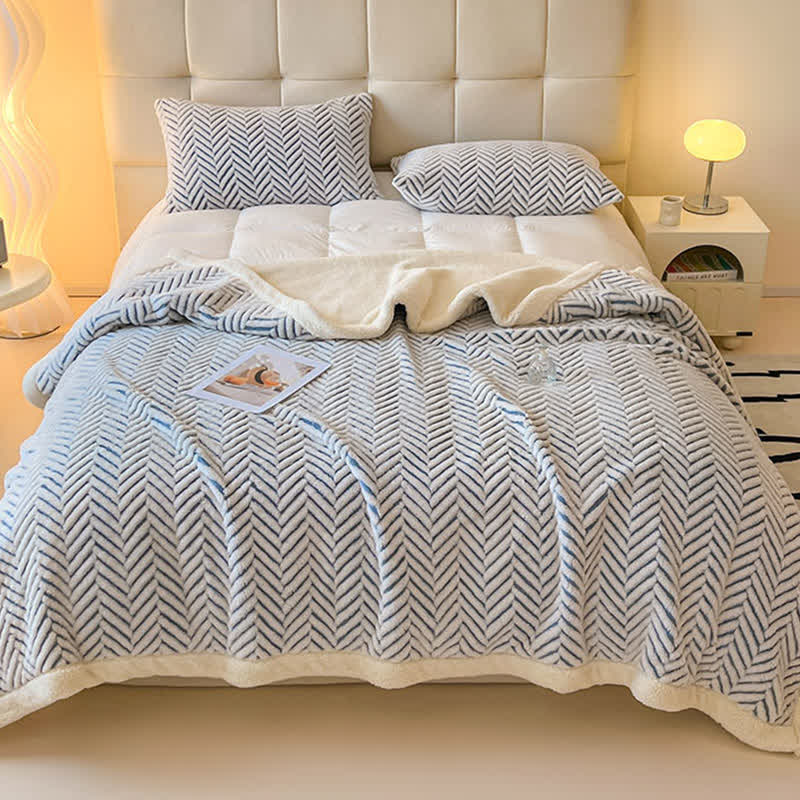 Moderne gestreifte Jacquard-Überwurfdecke - image 17